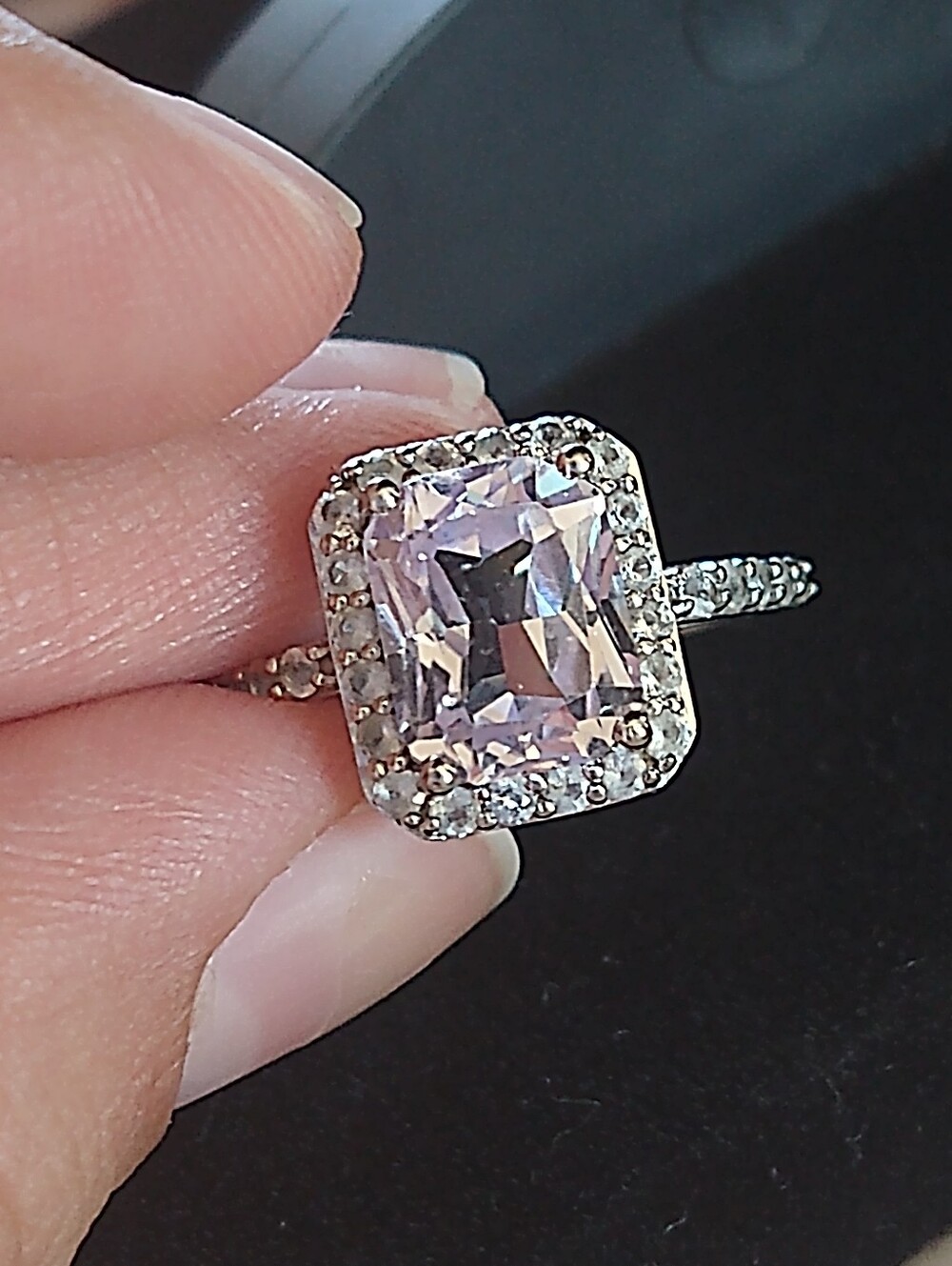 Affinity Gems Afghanistan Kunzite And White Tops Sterling Silver Ring Size 6 - Picture 4 of 10